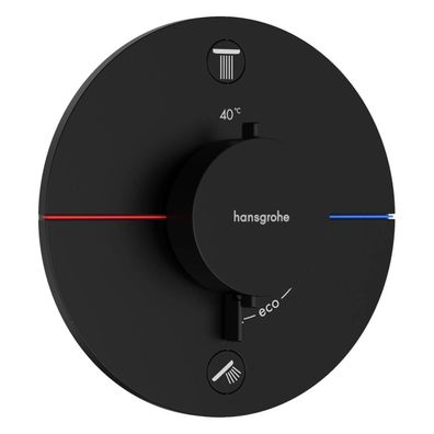 hansgrohe ShowerSelect Comfort S Thermostat Unterputz für 2 Verbraucher, Mattschwarz