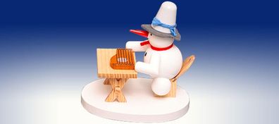 Weihnachtsdekoration Schneemann mit Zither Höhe 8cm NEU Schnee Eismann