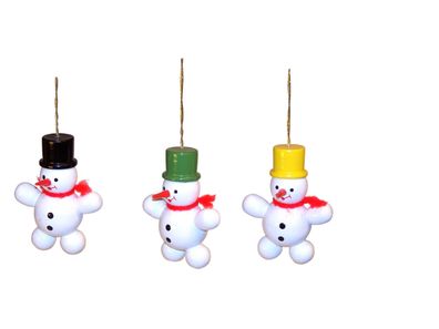 Baumbehang Schneemänner bunt mit Zylinder BxHxT 4x5x2,5cm NEU Christbaumschmuck