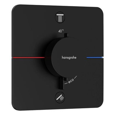 hansgrohe ShowerSelect Comfort Q Thermostat Unterputz für 2 Verbraucher, Mattschwarz