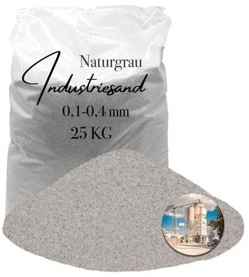 Industriesand Naturgrau 0,1-0,4 mm 25 kg - Quarzsand gewaschen, getrocknet