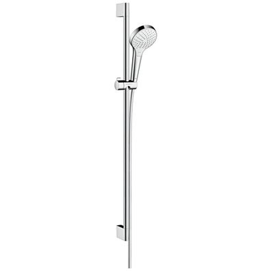 hansgrohe Croma Select S Brauseset 110 Vario EcoSmart mit Brausestange 90 cm, Weiß/Ch