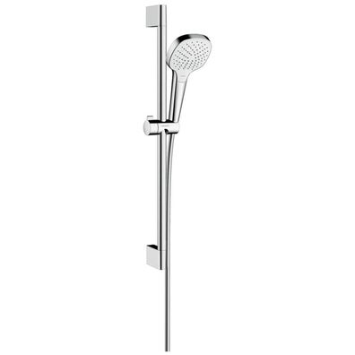 hansgrohe Croma Select E Brauseset 110 Multi EcoSmart mit Brausestange 65 cm, Weiß/Ch