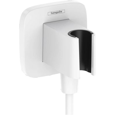 hansgrohe FixFit Q Wandanschluss mit Brausehalter, Mattweiß