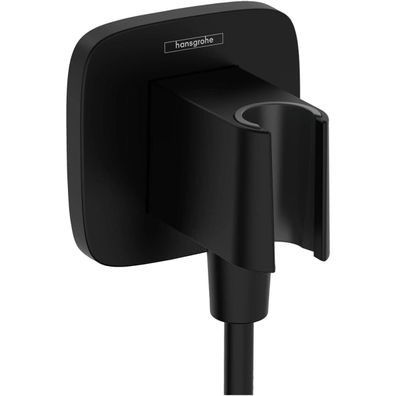 hansgrohe FixFit Q Wandanschluss mit Brausehalter, Mattschwarz