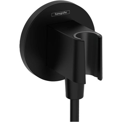 hansgrohe FixFit S Wandanschluss mit Brausehalter, Mattschwarz