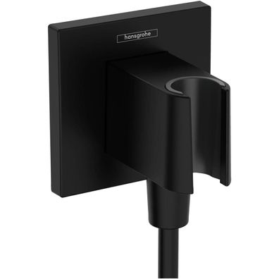 hansgrohe FixFit E Wandanschluss mit Brausehalter, Mattschwarz