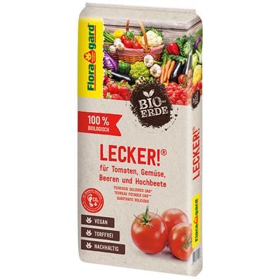 Floragard® Erde Lecker!® für Tomaten Gemüse Beeren und Hochbeete - 20 Liter