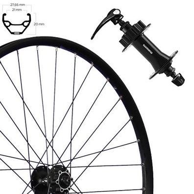 Vorderrad 27,5", Disc 6-Loch, schwarz, SE, TAURUS 21, Aluminium, HB-QB400, Schnell