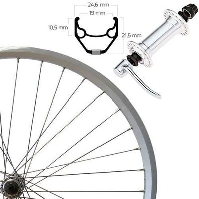 Vorderrad 26" silber SSP, ZAC 2000, Alunabe, Sspann, Roland, 805951