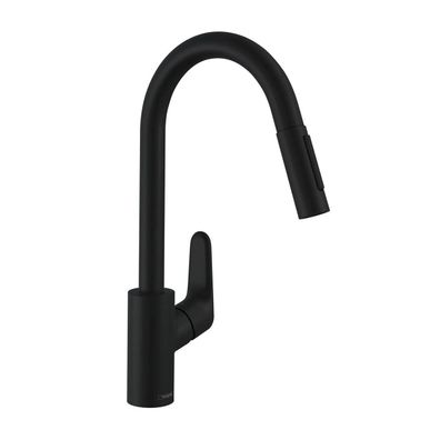 hansgrohe Focus M41 Einhebel-Küchenmischer 240, Ausziehbrause, 2jet, Mattschwarz