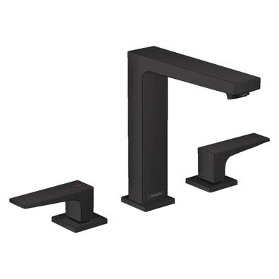 hansgrohe Metropol 3-Loch Waschtischarmatur 160 mit Hebelgriffen und Push-Open Ablauf