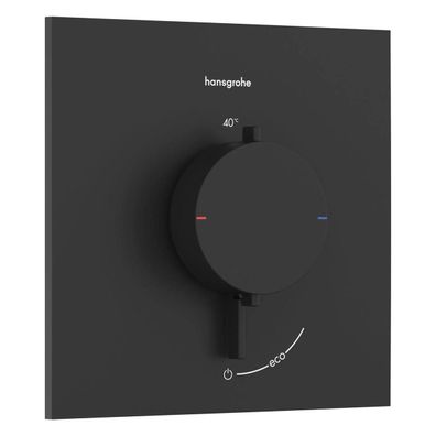 hansgrohe Ecostat Comfort E Thermostat Unterputz für 1 Verbraucher, Mattschwarz