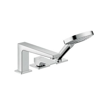 hansgrohe Metropol 3-Loch Einhebel-Wannenrandmischer mit Hebelgriff für Secuflex, Chr