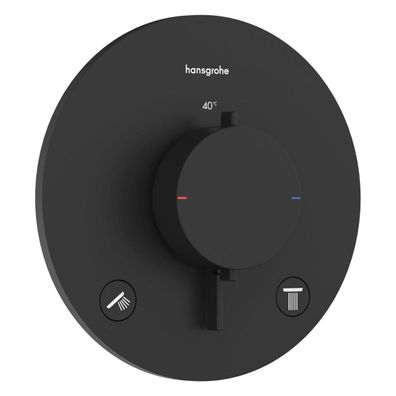 hansgrohe Ecostat Comfort S Thermostat Unterputz für 2 Verbraucher, Mattschwarz
