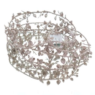 GASPER Mini Blattgirlande m. Glitter, osa,180 cm,1/Poly