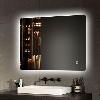 EMKE Badspiegel Mit Beleuchtung Wandspiegel Beschlagfrei 3 Lichtfarbe 80x60cm