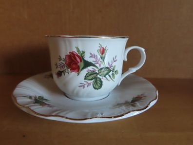Tasse u. Untertasse Rosen Goldrand Vario Domestic Mäser ca.15cm Ø