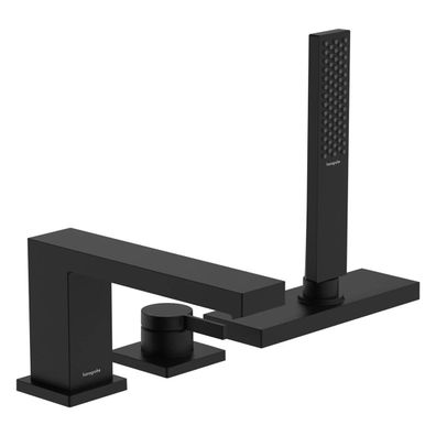 hansgrohe Tecturis E 3-Loch Einhebel-Wannenrandmischer mit sBox, Mattschwarz
