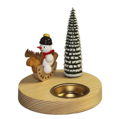 Tischdekoration Kerzenhalter Schneemann mit Schaukelelch BxHxT 10x10,5x10cm NEU