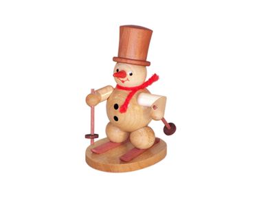 Weihnachtsdekoration Schneemann natur auf Ski BxHxT 5x8x7cm NEU Schnee Eismann