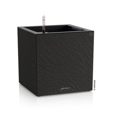 LECHUZA® Pflanzgefäße CANTO Slatestone 30 low Dunkelgrau All-in-One