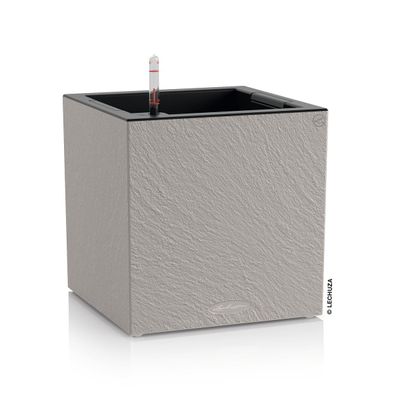 LECHUZA® Pflanzgefäße CANTO Slatestone 30 low Lichtgrau All-in-One