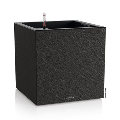 LECHUZA® Pflanzgefäße CANTO Slatestone 40 low Dunkelgrau All-in-One