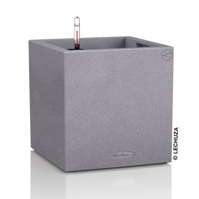 LECHUZA® Pflanzgefäße CANTO Stone 30 low Steingrau All-in-One