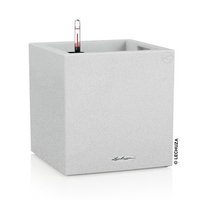 LECHUZA® Pflanzgefäße CANTO Stone 30 Low Quarzweiß All-in-One