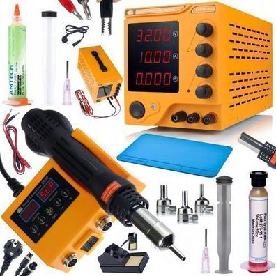 Rosfix Set Labornetzgerät 32V 10A + Lötstation 2in1 + Flux + Matte