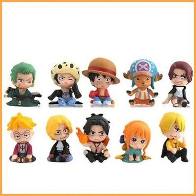 One Piece Anime Figuren Set Luffy Zoro Q Version 10 Stück Sammler Deko