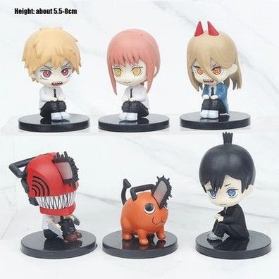Chainsaw Man Figuren Set Denji Pochita Anime Modell 6 Stk PVC Sammlung
