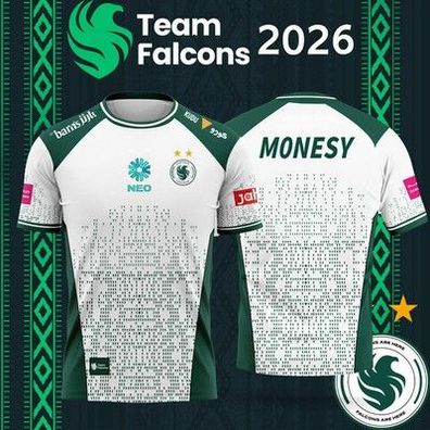 Falcons Counter Strike 2026 Esports Team T-Shirt, lässiges Kurzarm-T-Shirt