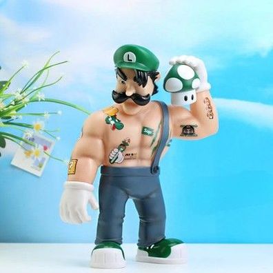 Super Marios Bros Action-figuren Lustige Anime Figuren Luigi Cosplay Mu