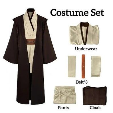 Obi Wan Kenobi Herren Kostüm Robe Erwachsener männlicher Jedi-Ritter Tunika Kost
