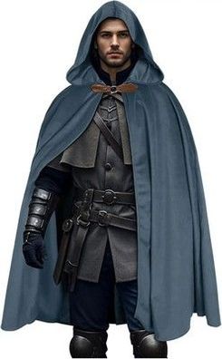 Mittelalter Umhang mit Kapuze Samt Renaissance Cape Kostüm LARP Gothic