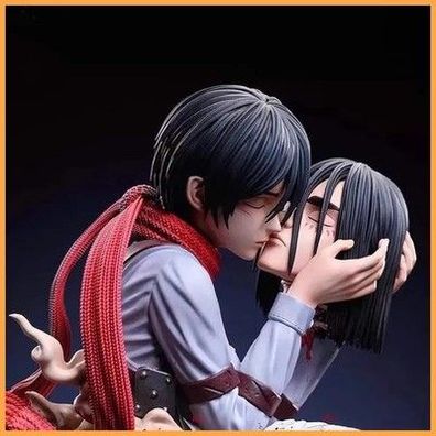 Angriff auf Titan Figuren Eren Jaeger Mikasa Ackerman Anime Modell Statue