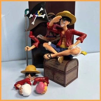 One Piece Luffy Figur Flagge Kuchen Anime Modell Drei Brüder Sammlung