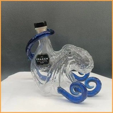 Kraken Oktopus Glasflasche für Spirituosen, Klarer Rum-Dekanter Deko