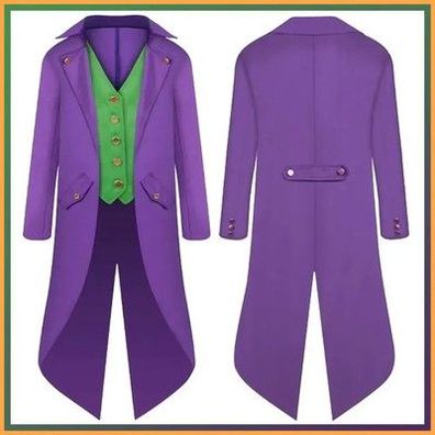 Joker Kostüm Männer Cosplay Anzug Smoking Weste Jacke Film Bösewicht Deko
