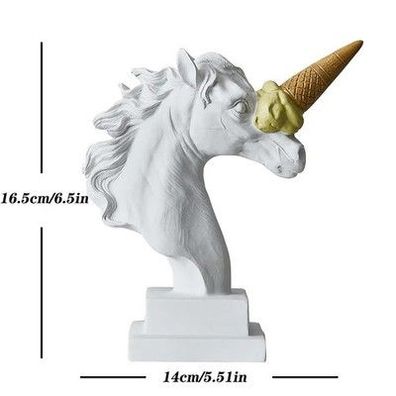 Pferdekopf Statue Eis Design Harz Skulptur Modern Abstrakt Deko 25 cm Deko