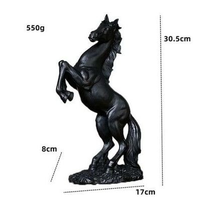 Pferd Statue Gold Silber Schwarz Harz Skulptur Tier Dekofigur Modern neu 25 cm