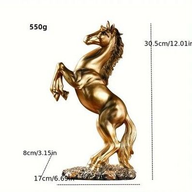 Pferd Figur Gold Weiß Schwarz Harz Statue Nordisch Abstrakt Deko Deko