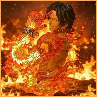 One Piece Ace Figur Portgas D Ace Actionfigur PVC Leuchtende Statue Sammle