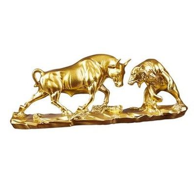 Stier- und Bärkampffigur, lebensechte Feng Shui-Bär- und Stierstatue, Kuhskulptu