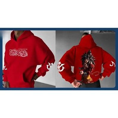 Dragon Ball Z Goku Kapuzenpullover Herren rot Hoodie Herbst Winter