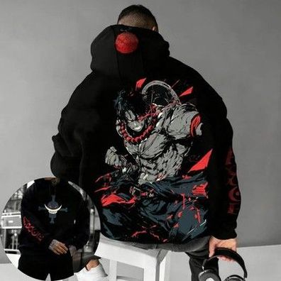 One Piece Herren Hoodie Sweatshirt Portgas D. Ace Anime Frühling Herbst Winter J
