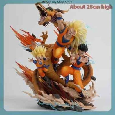 Dragon Ball Figur Goku Gohan Goten Dragon Fist Anime Modell Statue 28 cm
