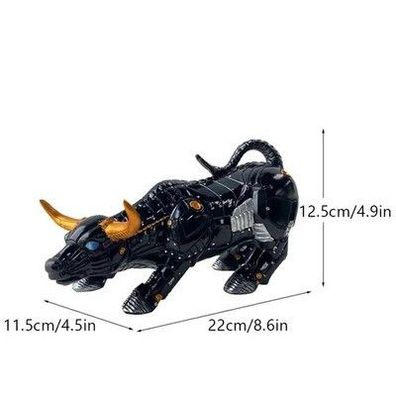 Wall Street Bulle Statue Harz Figur Feng Shui Reichtum Glück Deko 20 cm